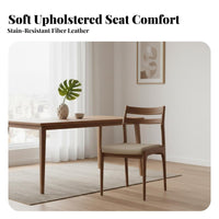 Nordic & design Upholstered Wood Side Chair Designer Inspired Padded Seat Chair with Curved spinerest mid-centuryera Modern designer visual appeal Furniture Space-Saving for home dwellers, Families, Kitchen