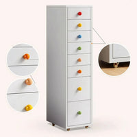 8 Drawer Cabinet Space-Saving Metal Cabinet with Drawers Freestanding Drawer Organizer for Small Areas, Office, Bedroom