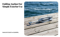 4-Prong Boat Anchor Foldable Design Folding Grapnel Anchor Boating Equipment Space Saving Watercraft Accessory Rust Resistant