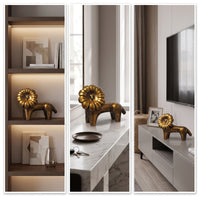Lion Figurine lion Sculpture Stylized Decor for TV Cabinet, Reception