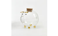 Glass Piggy Bank Transparent Piggy Bank Clear Money Box for Kids, Collectors, Desk, Shelf, Bedroom
