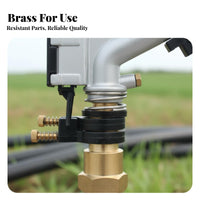 Large Area Coverage Rotating Rotary Sprinkler Good Atomization Heavy Duty Metal Sprinkler Rust-Proof for Landscapers, Dust Suppression