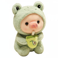 bubbles Tea Pig Stuffed Animal Cute Design Pig Stuffed Animal Cuddly Piglet Stuffed Toy for Girls, Couples, Bedroom, Nursery