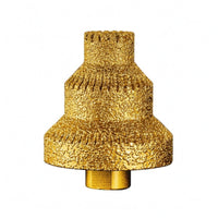 Tapered Tile and Stone Hole Opener Textured Stepped Hole Opener Abrasive Diamond Step Drill Bit Gold Colored