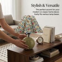 Lampshade for Table Lamps with Eight Petal Flower Design, Cloth Light Shade for Living Room Decor