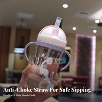 Young Child Sippy Cup Leak-Resistant Child S Straw Water Bottle Portable Young Child Straw Cup for Young Children, Parents, Kindergarten, Daycare