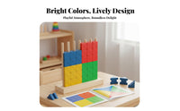 72 Pieces Rainbow Pattern Block Set Stimulates Creativity Rainbow Assembling Toy Wooden Building Blocks Boosts Creativity
