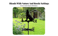 Wrought Iron Wolf Weathervane Weather Resistant Howling Wolf Weathervane Cut Design for Nature Enthusiasts, Yard, Lawn