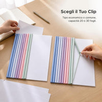 A4 Gradient Transparent Sliding Bar File Folder for Students, Loose-Leaf Document Organizer