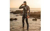 Hooded Spearfishing Wetsuit 5 Mm Thick Diving Suit Cold Water Use Two-Piece Neoprene Suit for Spearfishers, Winter Swimmers, Surfing