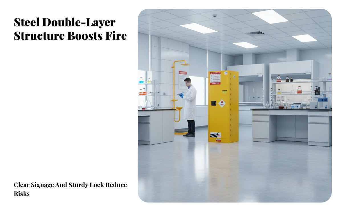 Storage Cabinet Fire Resistant Cabinet Heavy Duty Fire Resistant Steel Locker for Workshop Owners, Research Facility, Laboratories