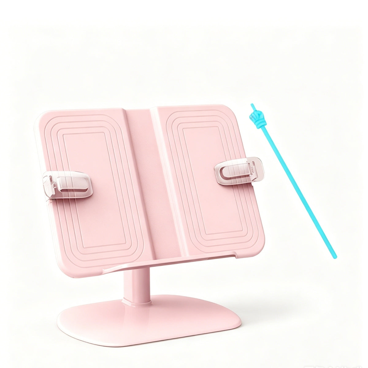 Adjustable Book Stand Sturdy with Page Clips Stable Desktop Book Holder for Kids, Bedside