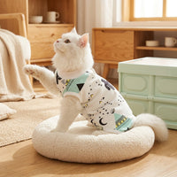 Cat Surgery Suit and Spay Recovery Suit, Female Cat Recovery Suit with Tie Closure, Sleeveless Post-Operative Cat Clothing for Anti-Licking Use