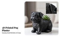 Sculpted Home Decor Compact Black Pug Planter Succulent Pug Planter Long-Lasting