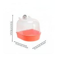 Large Space Transparent Bird Bathing Tub Easy Installation Splash Proof Bird Shower Thickened Material Covered Parrot Bath