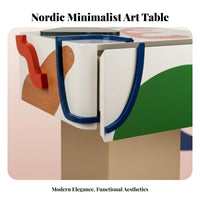 Nordic design Side Table with Storage Playful Design Cartoon Figure Side Table Minimalist visual design Nightstand distinctive Shape for Interior Designers, Apartment Dwellers, Bedroom, Living Room, Small areas, Entryway