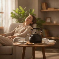 Steaming Tea Kettle Ribbed Cookware Decorative for Kitchen