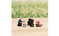 1/64 Miniature Barbecue Set with Figurines Multicolor Miniature Grill Small People Figure for Photographers