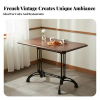 Vintage Design Cafe Table Sturdy Construction Solid Wood Eatery Table Wear Resistant Tabletop Home Furniture for Homeowners, Dessert Shop, Small Areas