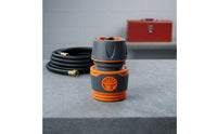 Garden Hose Quick Connector Easy Connect Quick Connector with Rubber Grip Hose Coupler Leak-Unobstructed Tight Secure Fit
