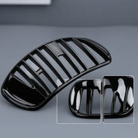 2 Pieces Kidney Grille with Vertical Slats Front Bumper Grille Direct Replacement Sporty Aesthetic ABS Construction Painted Glossy Surface Suitable for Car Styling German Vehicles