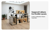 Steel and Lumber Outlet Rack Thickened Board Retail Island Display Table Heavy Duty Multi-Level Merchandise Stand for Retailers, Shopkeepers