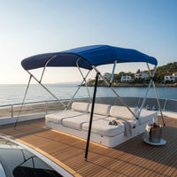 Protection Bimini Top Rustproof Frame Boat Sunshade Canopy Long-Lasting Construction Boat Sun Shade Adjustable Poles for Cruising