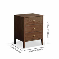 Nordic Nightstand Rectangular Wood End Table Round Pulls Room Furniture