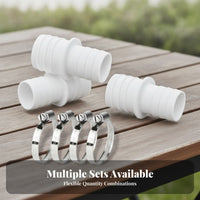 2 Pieces Plumbing Part Stainless Steel Ribbed Plastic Hose Barb Fitting