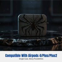 Web Texture AirPods Case, Black Design, Compatible with AirPods Pro Series, Hard Shell