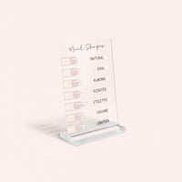 Nail Shape Sign with Base Easy-to-Read for Beauty Studios, Manicurists