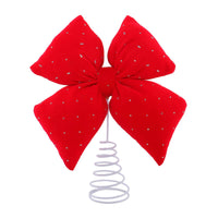 Christmas Bow with Spring Base Three-Dimensional Standing Bow Ornament Holiday Decoration Upright Spiral for Tabletop, Mantel