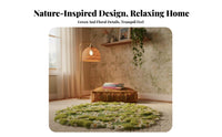 Handmade Acrylic Tufted Carpet Soft Texture Irregular Shape Rug Long-Lasting Artistic Design Rug for Interior Designers, Young Adults, Living Room, Under Coffee Table, Home Office, Entryway