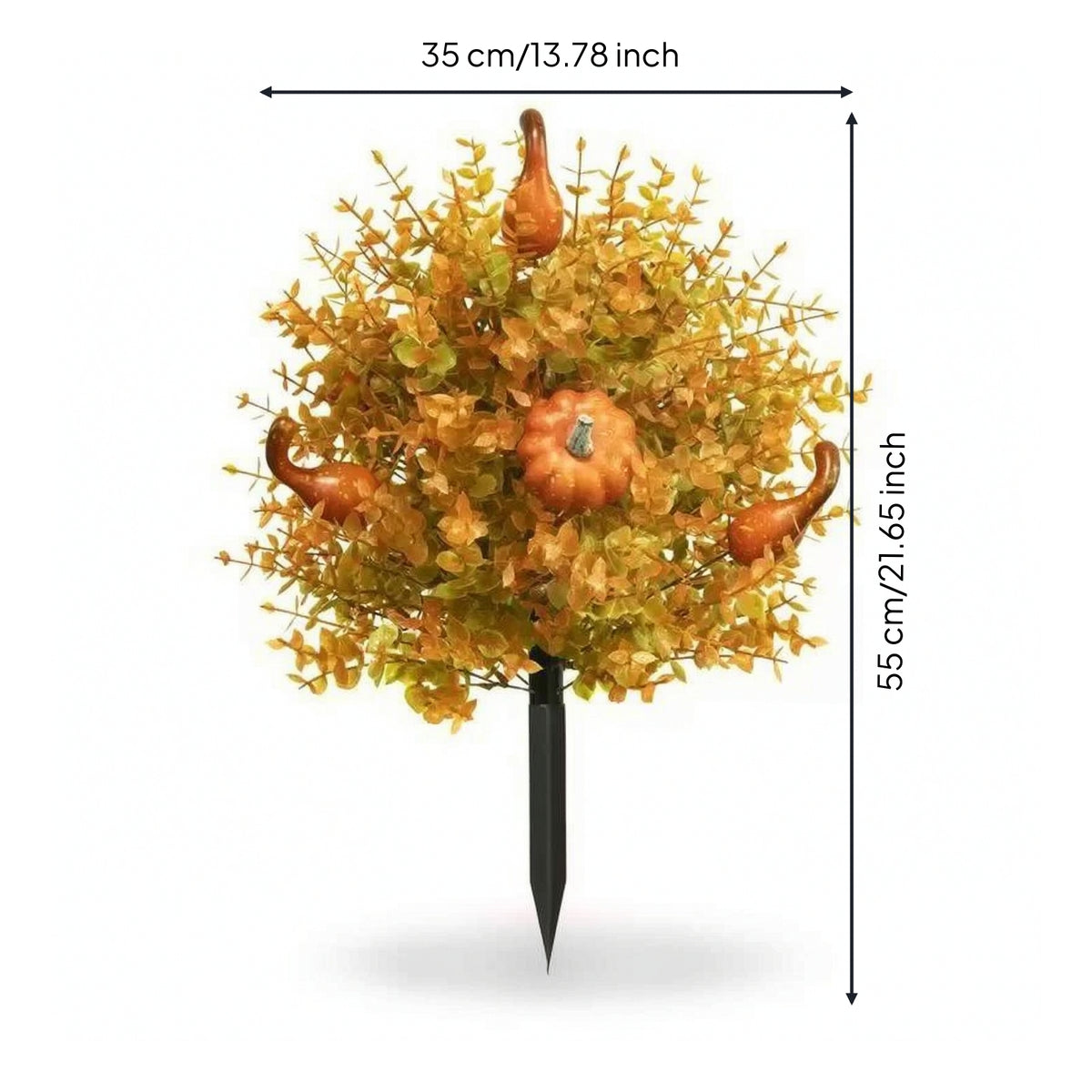 Seasonal Artificial Foliage Stake with Pumpkin Holiday Halloween Garden Stake Colorful Pumpkin Garden Stakes Upright for Planter