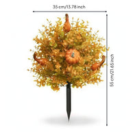Seasonal Artificial Foliage Stake with Pumpkin Holiday Halloween Garden Stake Colorful Pumpkin Garden Stakes Upright for Planter