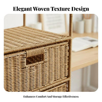 Rattan Storage Cabinet Space-Saving Multi-Layer Storage Box Room Accessory for Students