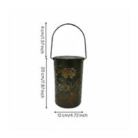 Waterproof Solar Powered Projection Lantern Automatic On/deactivated Decorative Floral Shadow Lantern Hollow-out Pattern Lamp for Patio, Yard, Pathway, Balcony