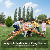 Mortise Tenon Construction Piece S Hands-on Learning Wooden Climbing Frame Strong Load-Bearing Interlocking Wood Block Bridge for Outdoors, Backyard