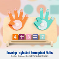 Finger Counting Math Toy, Montessori Early Education, Wooden, For Young Children, Double-Sided, Colorful, Gift Box