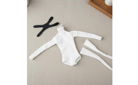 1/6 Scale Female Figure Outfit Black and White Female Figure Jumpsuit Set 12 Inch Doll Apparel Fastener Jacket Toy Accessory
