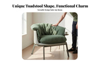 Mushroom Chair Aesthetically Inventive Design Single Sofa Chair Suede Textile Upholstered Single Sofa for Homeowners, Students, Living Room, Balcony