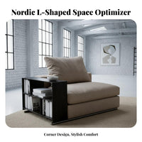 Nordic Design 3-Seater Woven rear Settee Minimalist design Sofa All-Season Use Couch Breathable Slatted Base for Small Space Dwellers, Homeowners, Office Managers, Apartment, Lounge Area, Sunroom, Bedroom