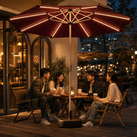 Patio Umbrella with LED Lights Bi-colorColor Outdoor Umbrella with LED Lights Lighted for Homeowners, Cafe Owners, Backyard, Poolside