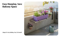 Railing plant Pot Holder Includes Drainage Tray Hanging plant Box Rack