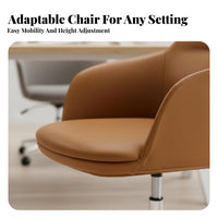 Modern Minimalist Design Adjustable Rolling Chair Light Luxury Aesthetic rotating Seat Ergonomic spinerest Computer Seating Support for Remote Workers, Students, Adults, Conference Room, Workspace