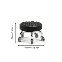 Padded Low Rolling Stool Thickened Low Stool with Wheels Compact Comfortable for Pedicurists