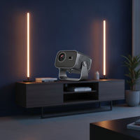 Smart Projector Auto Image Alignment Projector with Stand 4k Support for Gaming Aficionados, Home Theater, Bedroom, Office,