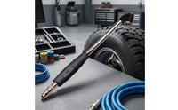 Heavy Duty twinHead Air Chuck Non-Slip Air Inflation Rod with Rubber Grip Extended Reach Inflation Rod Universal for Mechanics