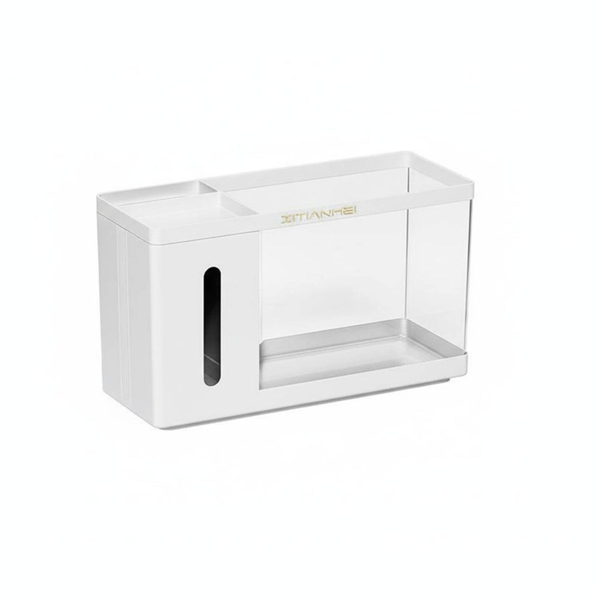 Multi-Functional Design Aquatic Pet Aquarium Desk Organizer Easy to Clean Desk Organizer Aquatic Pet Aquarium High-Clarity Shatterproof Material Small Aquarium with Storage Holder Panoramic View for Students, Office Workers, Dorm Room, Bedroom