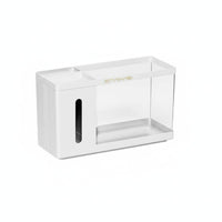 Multi-Functional Design Aquatic Pet Aquarium Desk Organizer Easy to Clean Desk Organizer Aquatic Pet Aquarium High-Clarity Shatterproof Material Small Aquarium with Storage Holder Panoramic View for Students, Office Workers, Dorm Room, Bedroom